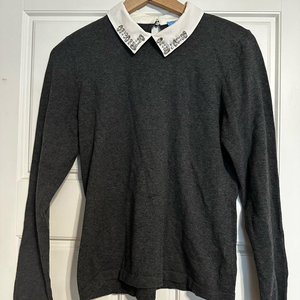 CeCe Embellished Collar Sweater